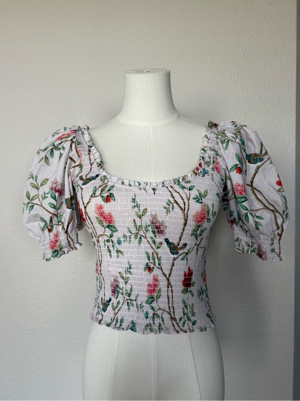 Hill House Home x Diane Hill The Aiko Nap Top - Smocked Crop Blouse - XS